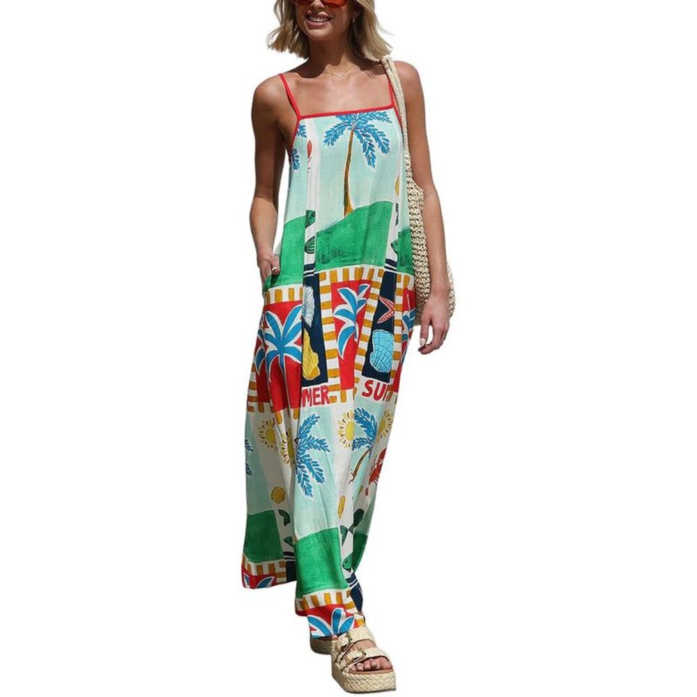Oloey Womens  Printed Maxi Dress